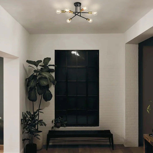 6 - Light Modern Metal 23.62'' Sputnik Semi-Flush Mount Ceiling Light