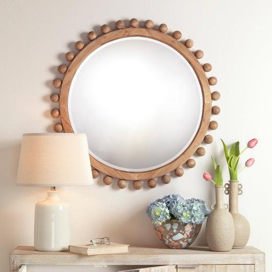 Miroir rond en bois Alden Décor Orion, naturel