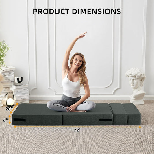 Canapé-lit convertible pliant - Fauteuil-lit moderne en lin avec oreiller et matelas pliable pour salon/dortoir/chambre d'amis