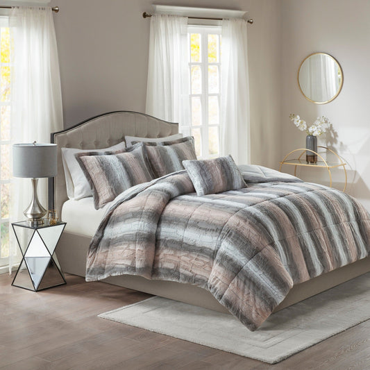 Madison Park Marselle Faux Fur Comforter Set