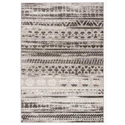 World Rug Gallery Modern Stripes Faded Geometric Indoor/Outdoor Area Rug