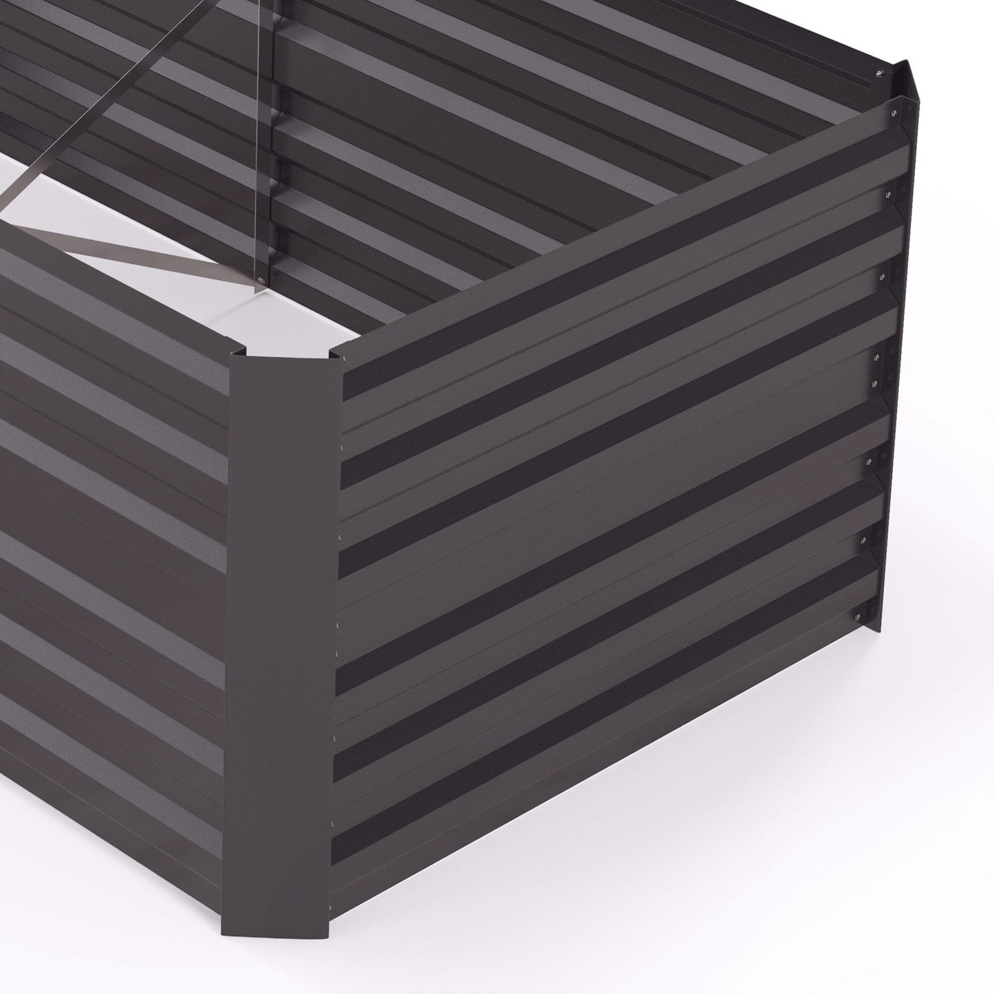 Outsunny Raised Garden Bed, 71 x 36 x 23 Galvanized Steel Planters for Outdoor Plants with Reinforced Rods
