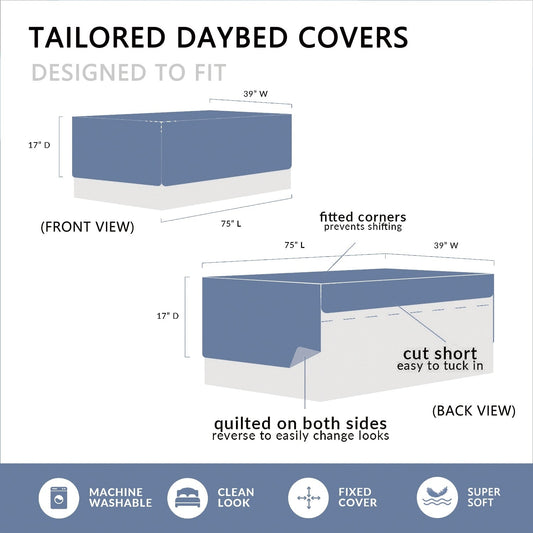 Serenta 6 Piece Cotton Blend Daybed Bedspread Coverlet Set - 75 x 39