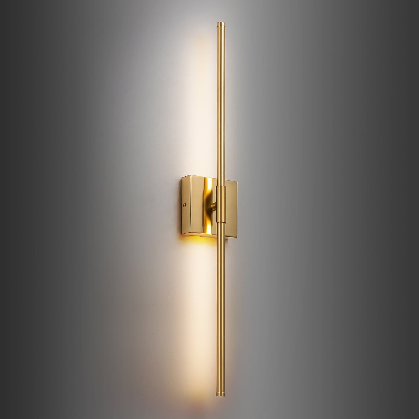1-Light Black/ Gold/ Nickel Modern Long Linear Strip Wall Sconce Dimmable LED Bathroom Vanity Light