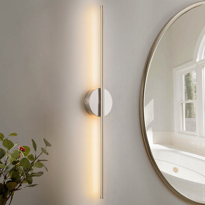 1-Light Black/ Gold/ Nickel Modern Long Linear Strip Wall Sconce Dimmable LED Bathroom Vanity Light