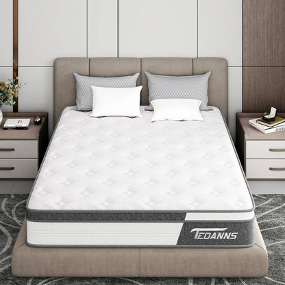 Matelas hybride en mousse à mémoire de forme et à ressorts de 10 pouces