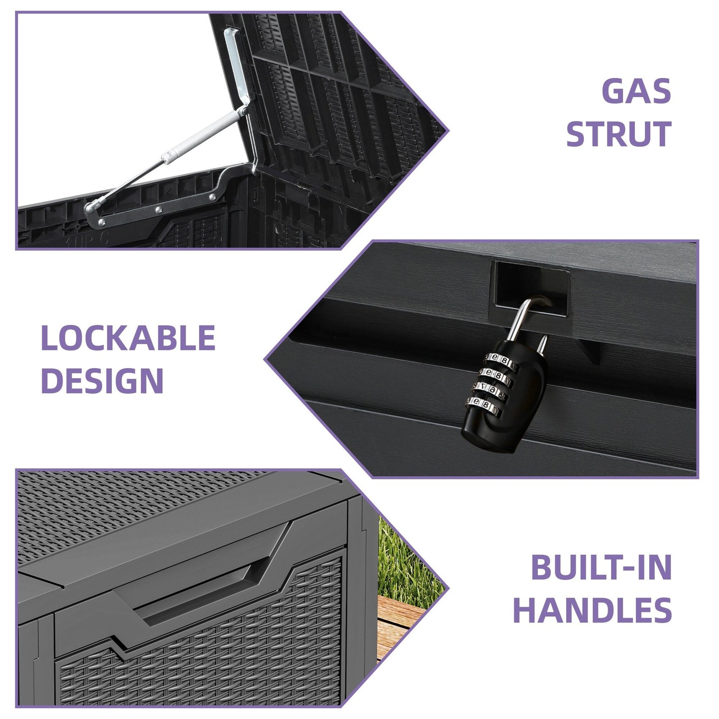 100 Gallon Outdoor Storage Waterproof Deck Box - N/A