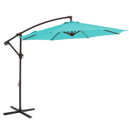 10ft Steel Crank Lift Hanging Offset Cantilever Umbrella