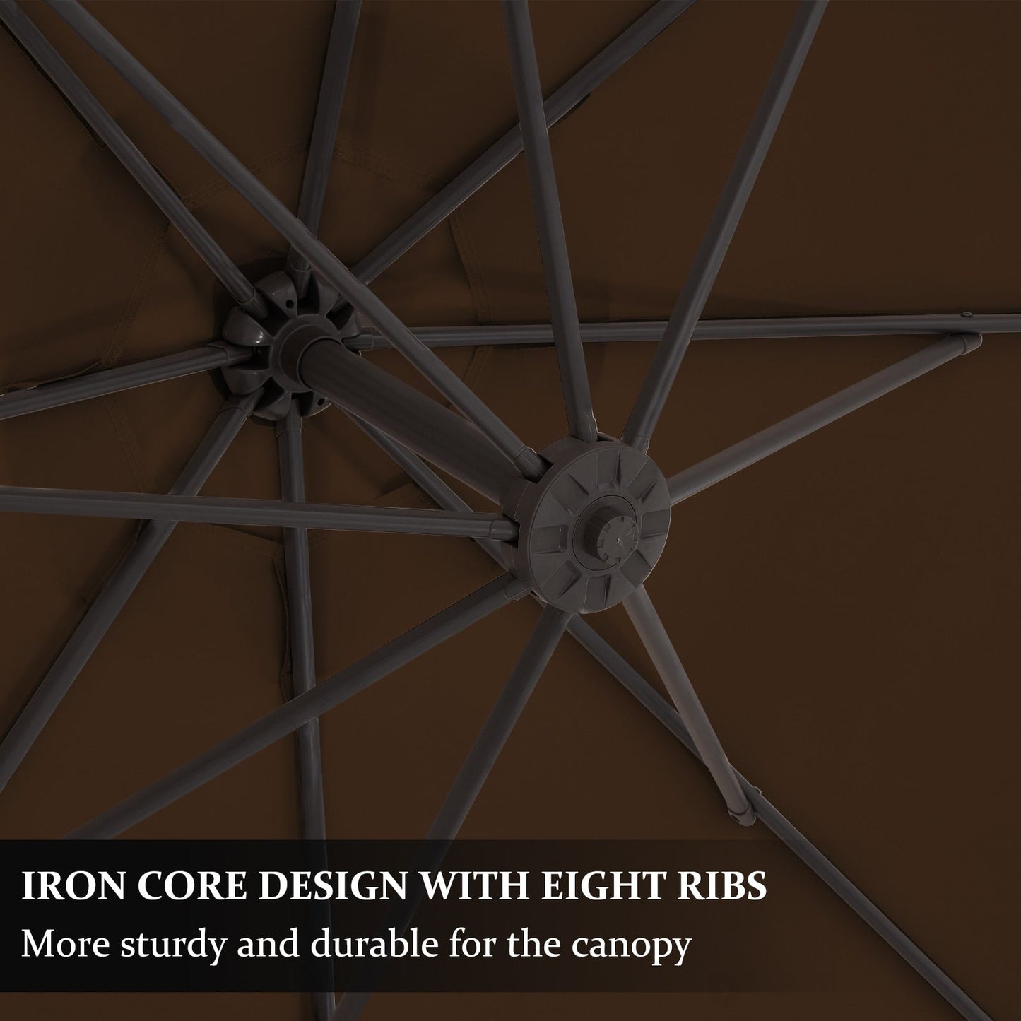 10ft Steel Crank Lift Hanging Offset Cantilever Umbrella