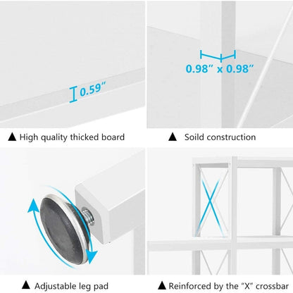 Bibliothèque échelle à 12 étagères, bibliothèque d'angle industrielle
