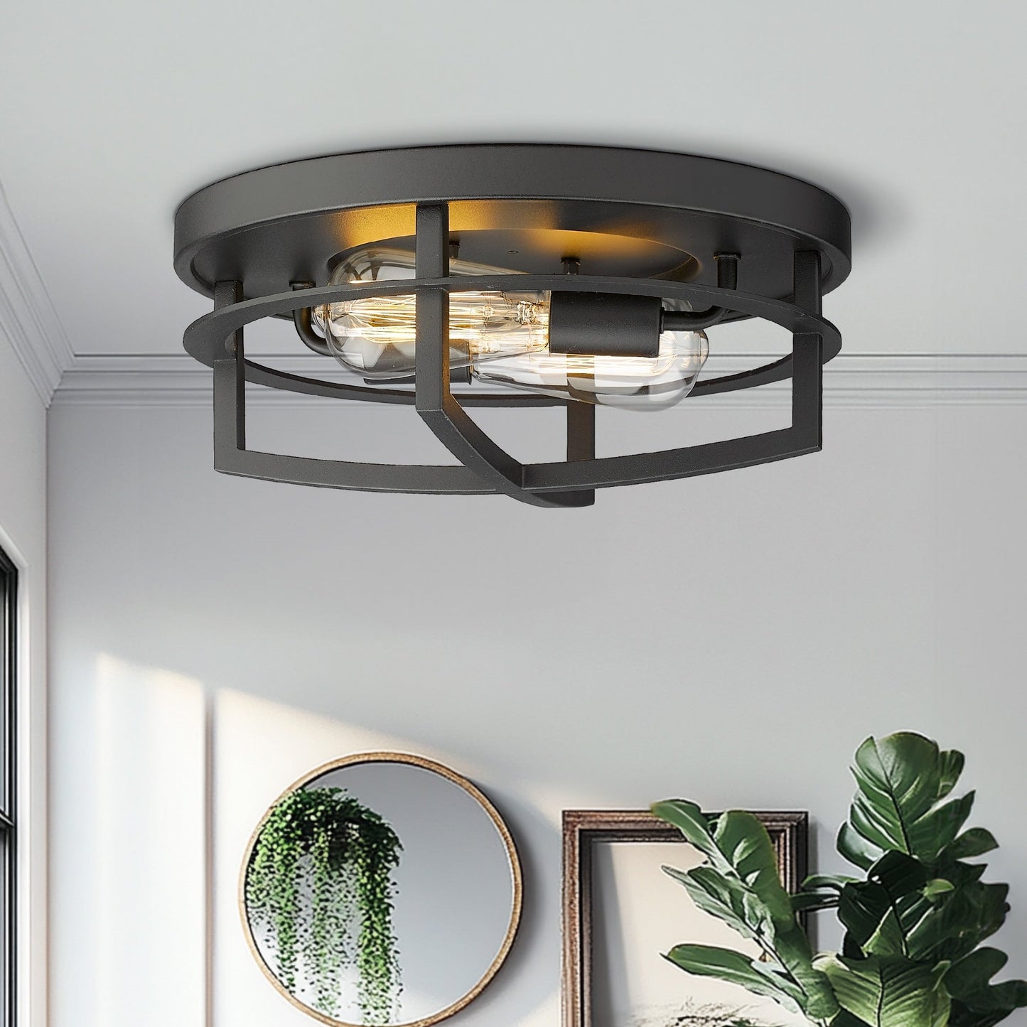 13 2-Light Industrial Ceiling Light Flush Mount Lights