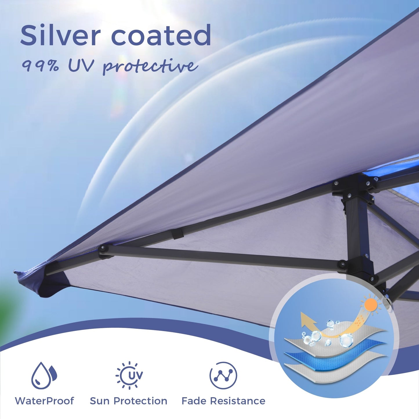 Gazebo de jardin renforcé escamotable avec rideau d'angle élégant - 13 x 13 pi