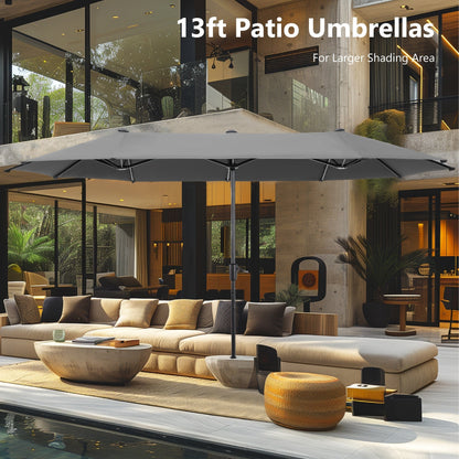MAISON ARTS 13ft Double -Sided Patio Umbrella Extra Large with Crank