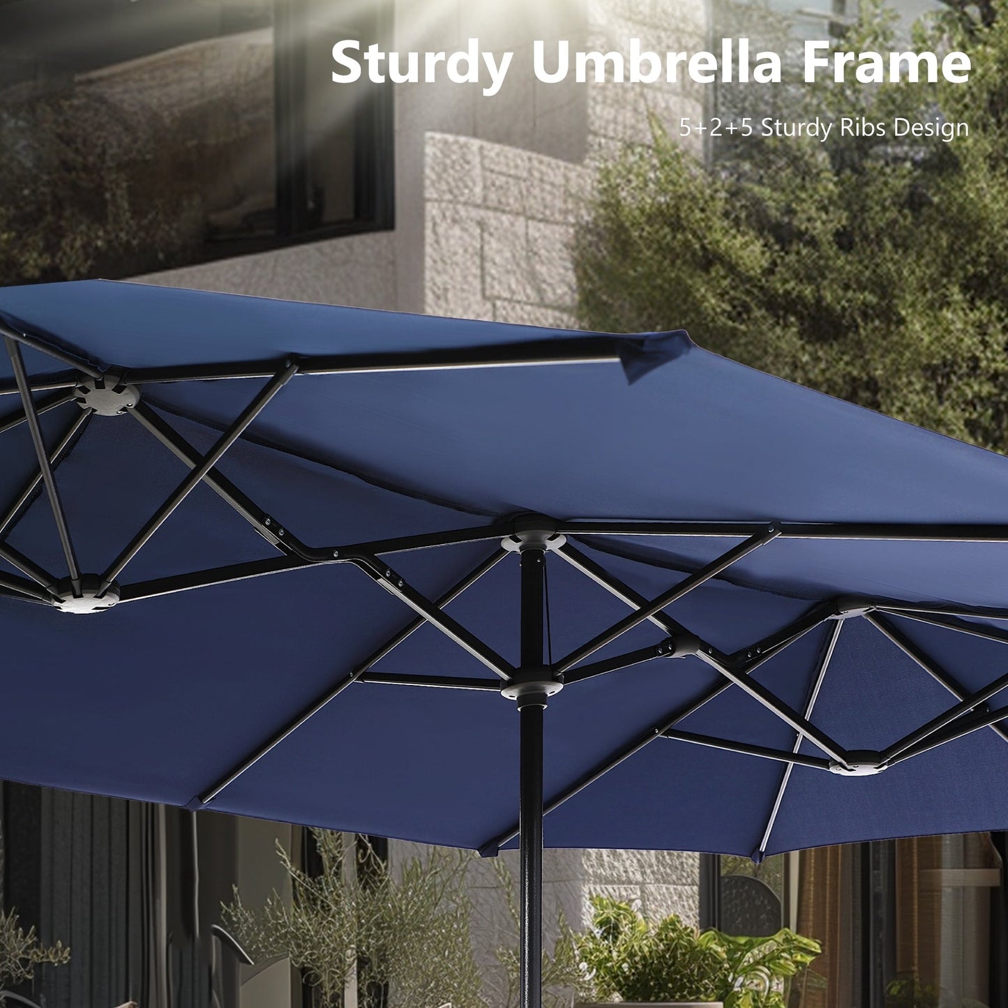 MAISON ARTS 13ft Double -Sided Patio Umbrella Extra Large with Crank