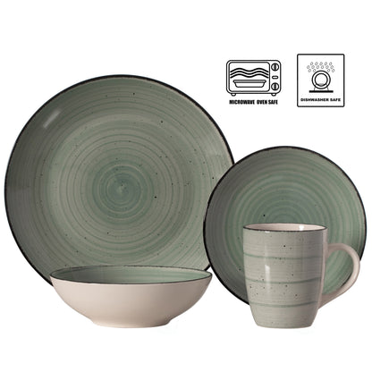 Dinewares Spin Wash Dinnerware Dish Set, Mugs, Salad and Dinner Plates and Bowls Sets, High Quality Dishes