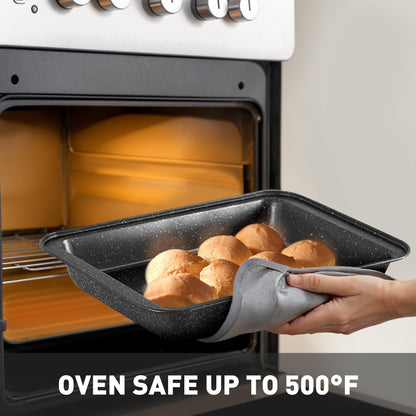 Batterie de cuisine en granit de 17 pièces, ensemble de casseroles et poêles antiadhésives