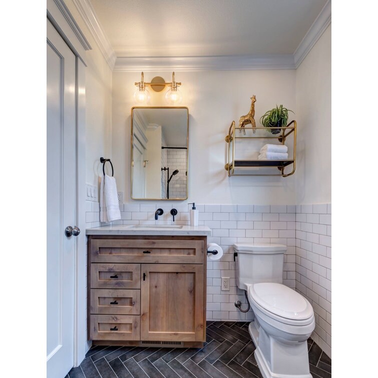 Applique murale de salle de bain à 2/3 lumières avec abat-jour en verre