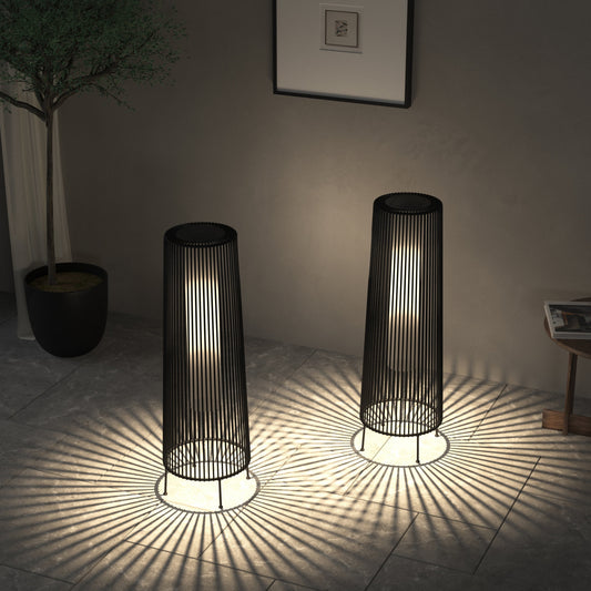 2 Pack Outdoor Solar Light Floor Lamps