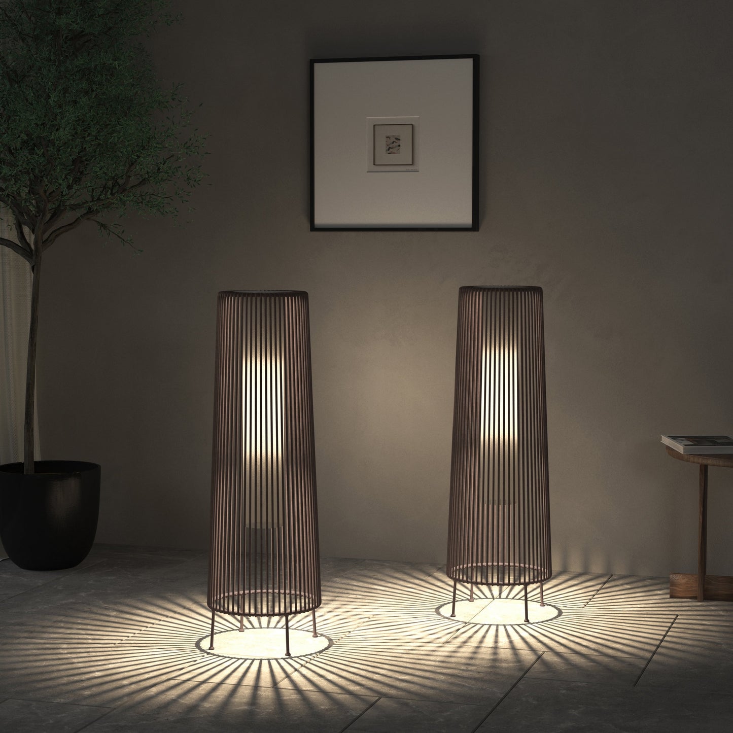 2 Pack Outdoor Solar Light Floor Lamps