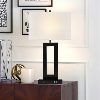 22 Gray USB Table Lamp Set With Touch Control