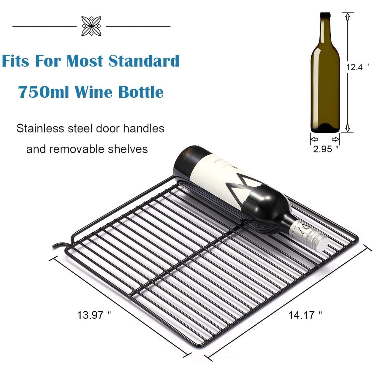 Mini réfrigérateur à vin/armoire pour 26 bouteilles - 44,5 x 49,5 x 79,1 cm