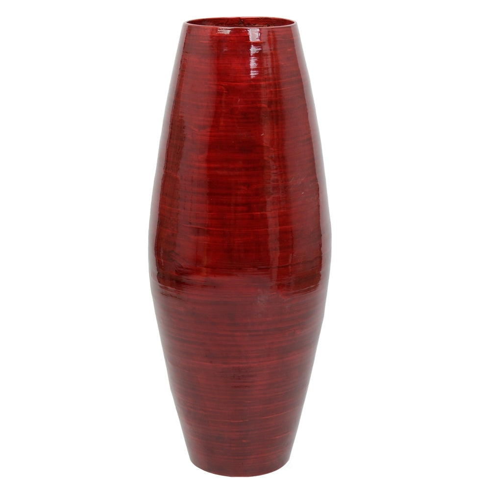Uniquewise Tall Cylinder Bamboo Floor Vase Decorative Accent for Hotel Lobbies and Spa, Perfect Decor for Living Room or Hallway