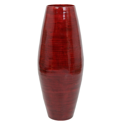 Uniquewise Tall Cylinder Bamboo Floor Vase Decorative Accent for Hotel Lobbies and Spa, Perfect Decor for Living Room or Hallway