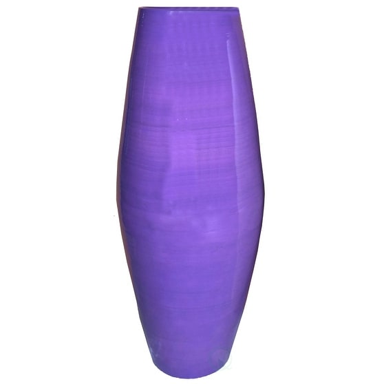 Uniquewise Tall Cylinder Bamboo Floor Vase Decorative Accent for Hotel Lobbies and Spa, Perfect Decor for Living Room or Hallway