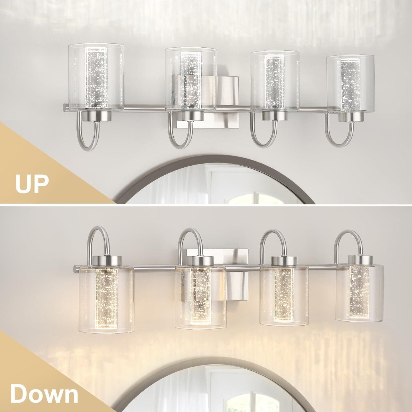 3/4/5/6 Light Brushed Nickel Bathroom Light Fixtures