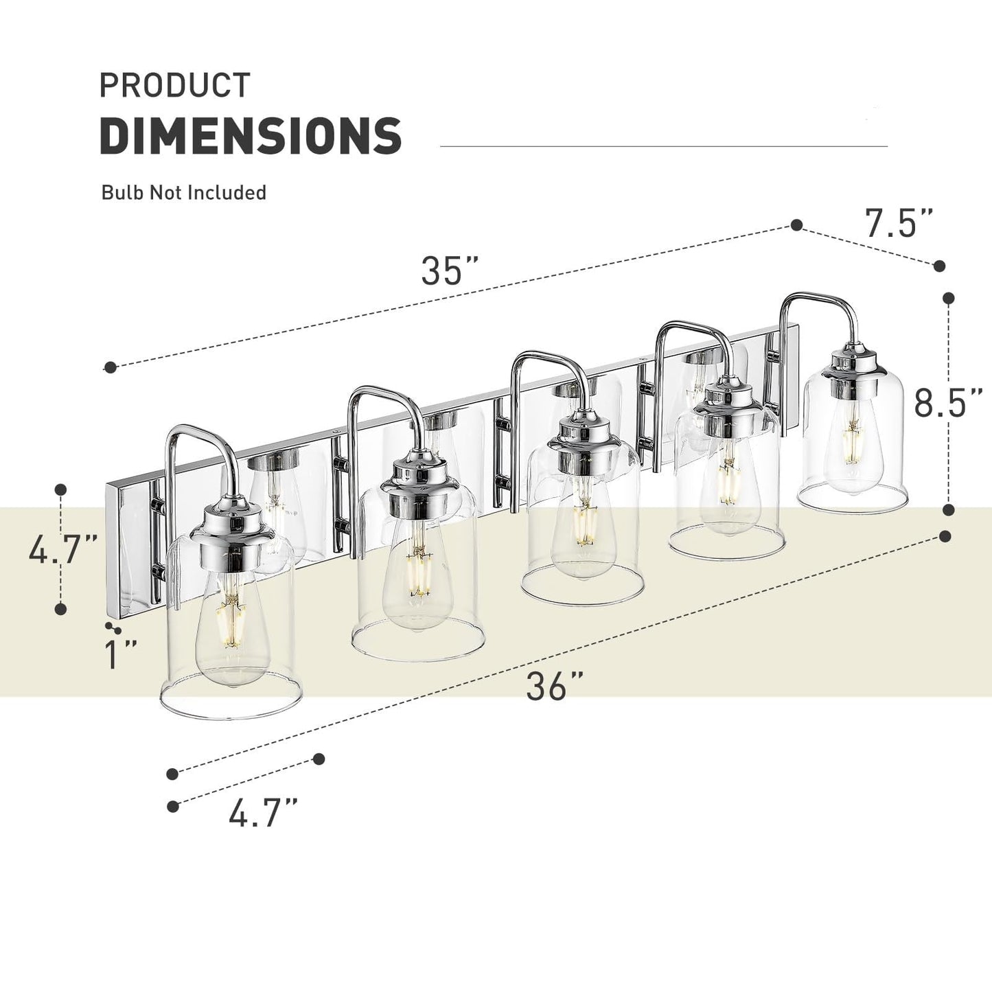 3/4/5/6-Light Modern Vanity Lights Over Mirror for Bathroom