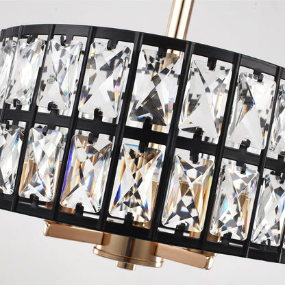 3-Light Crystal Semi Flush Mount Lights for Living Room Hallway