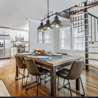 3-Light Farmhouse Retro Metal Linear Dome Pendant Light/Kitchen Island Lights