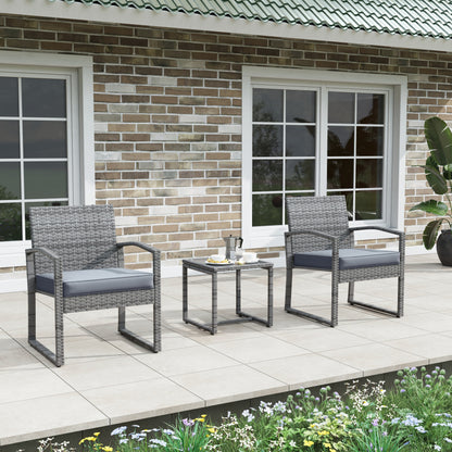 3-pc. Outdoor Cushioned Wicker Chat Set