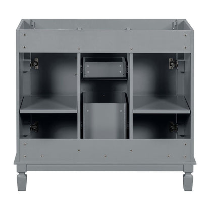 Meuble-lavabo moderne de 36 po avec lavabo supérieur et armoire à miroir, 2 portes et 2 tiroirs