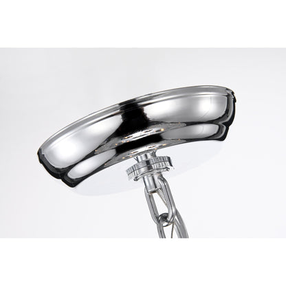 Lustre tambour à perles rondes avec cristaux suspendus