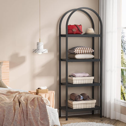 Open Bookshelf, Industrial Bookcase Storage Shelves with Metal Frame