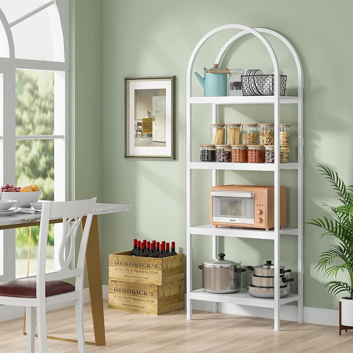 Open Bookshelf, Industrial Bookcase Storage Shelves with Metal Frame