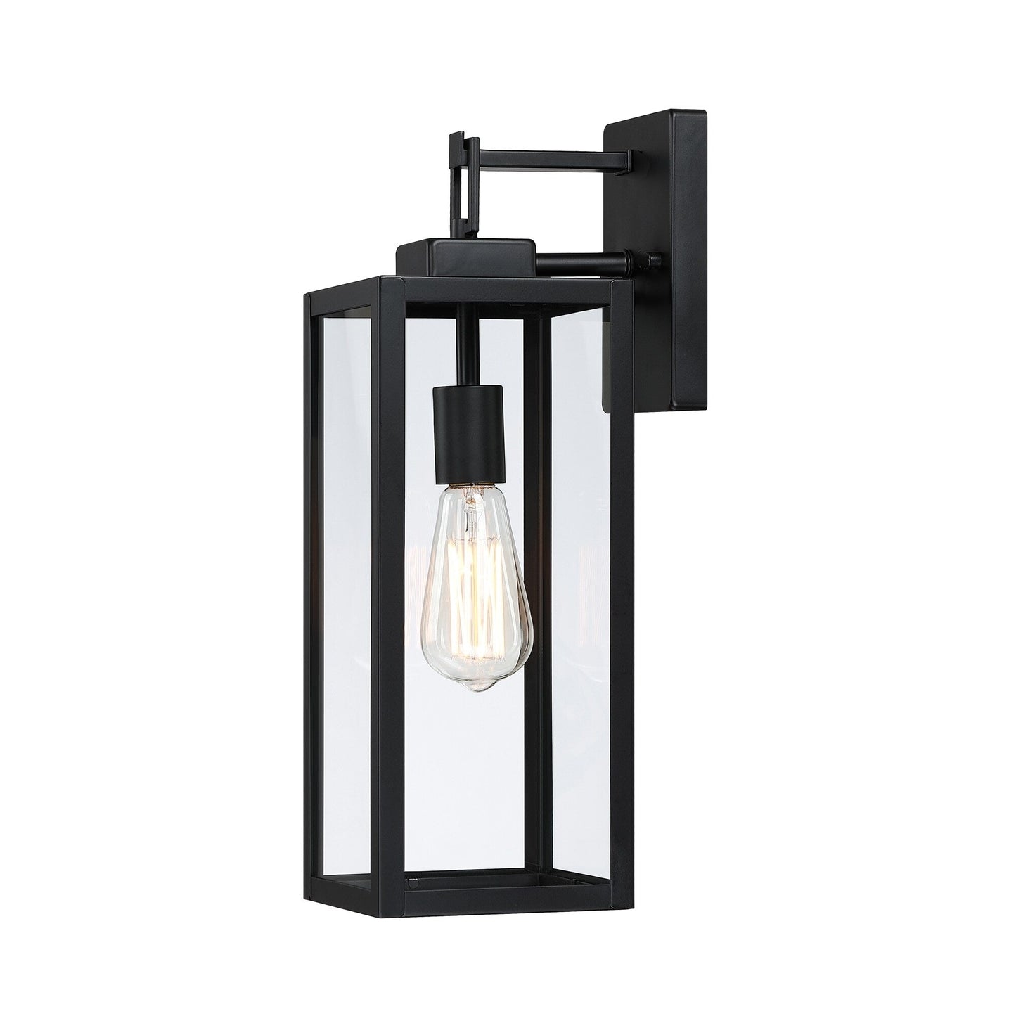 4-pack 1-Light Outdoor Wall Light with Matte Black Finish & Clear glass shade