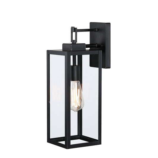 4-pack 1-Light Outdoor Wall Light with Matte Black Finish & Clear glass shade