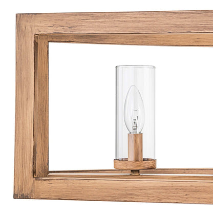 Lustre rectangulaire en verre vintage à 5 lumières pour îlot de cuisine industriel moderne du milieu du siècle