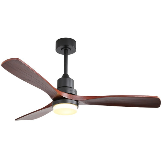 Ventilateur de plafond d'intérieur en bois Sofucor 52 avec télécommande et éclairage intégré en option