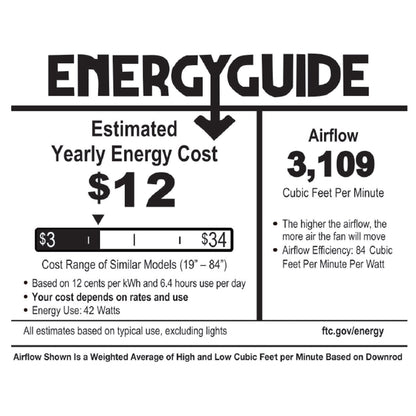 Ventilateur de plafond à DEL River of Goods Olivia, finition bronze huilé/cristal, 52 pouces - 52L x 52W x 18.25H - 52L x 52W x 18.25H