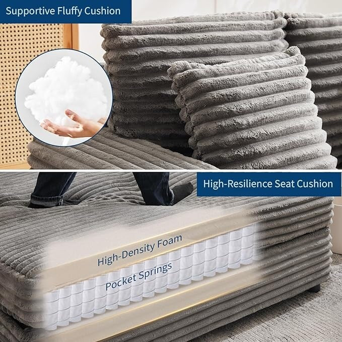 Canapé-lit rembourré de 54 pouces avec oreillers et accoudoirs Chaise de café surdimensionnée d'intérieur Canapé-lit confortable en velours côtelé