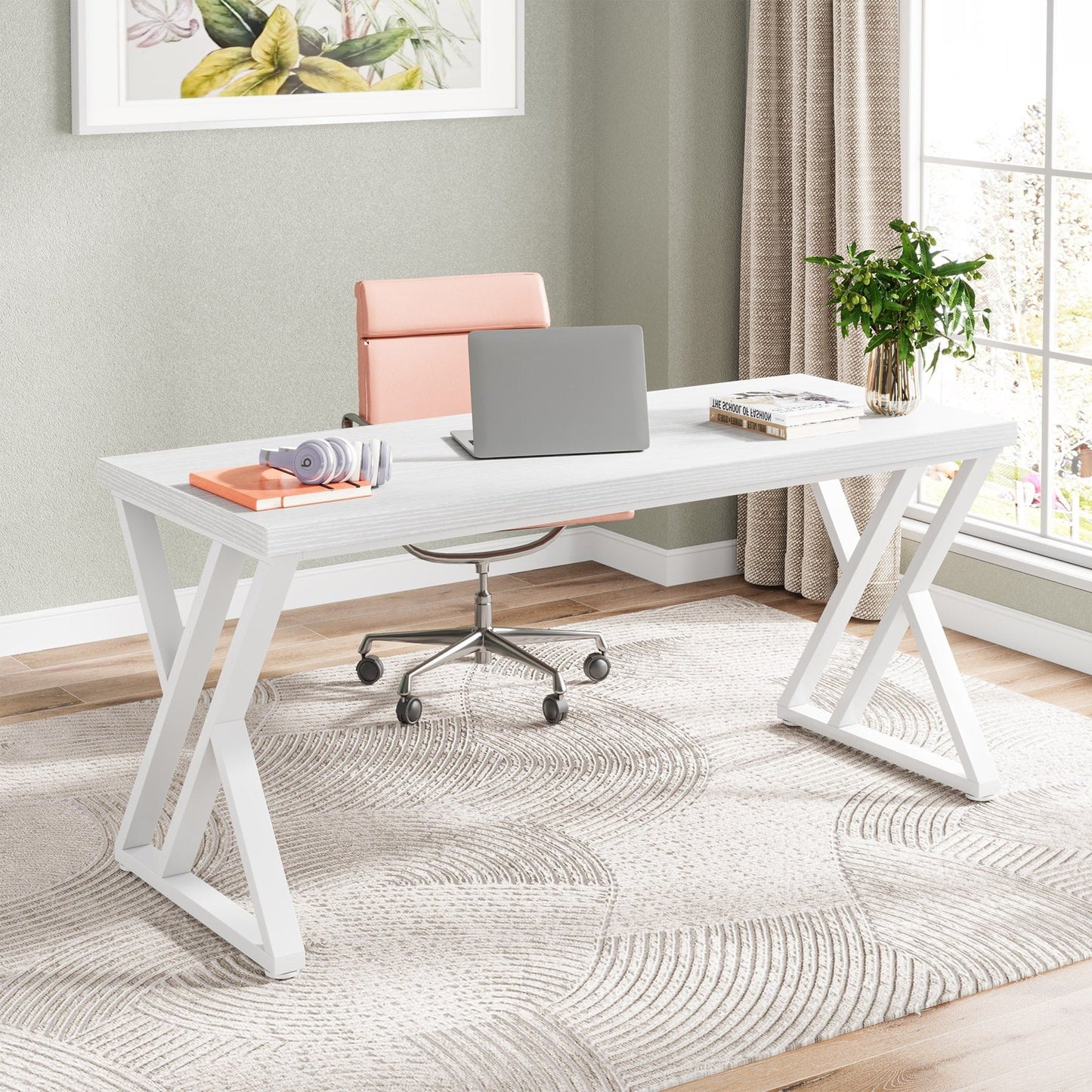 Bureau d'ordinateur robuste 55 pouces, bureau de bureau