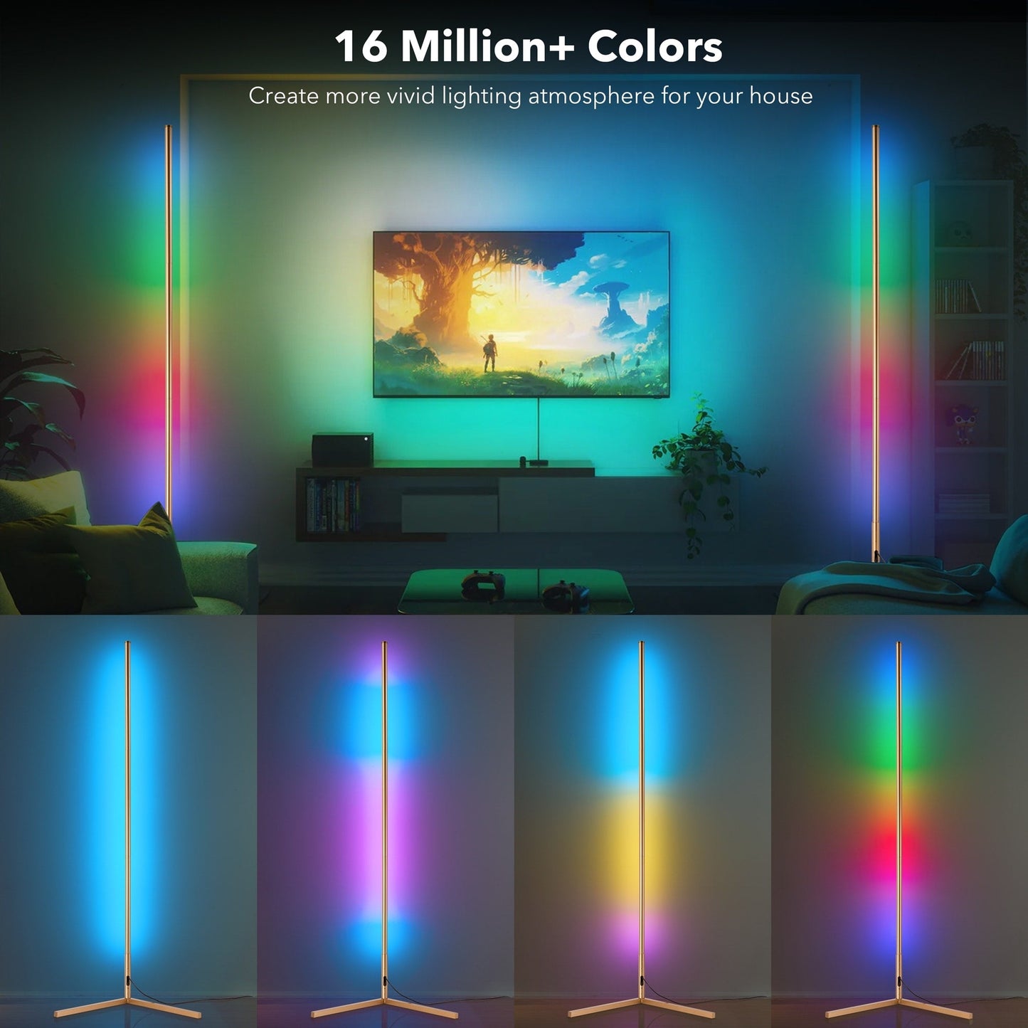 55 RGB Metal Corner Lamp Minimalist LED Floor Lamp