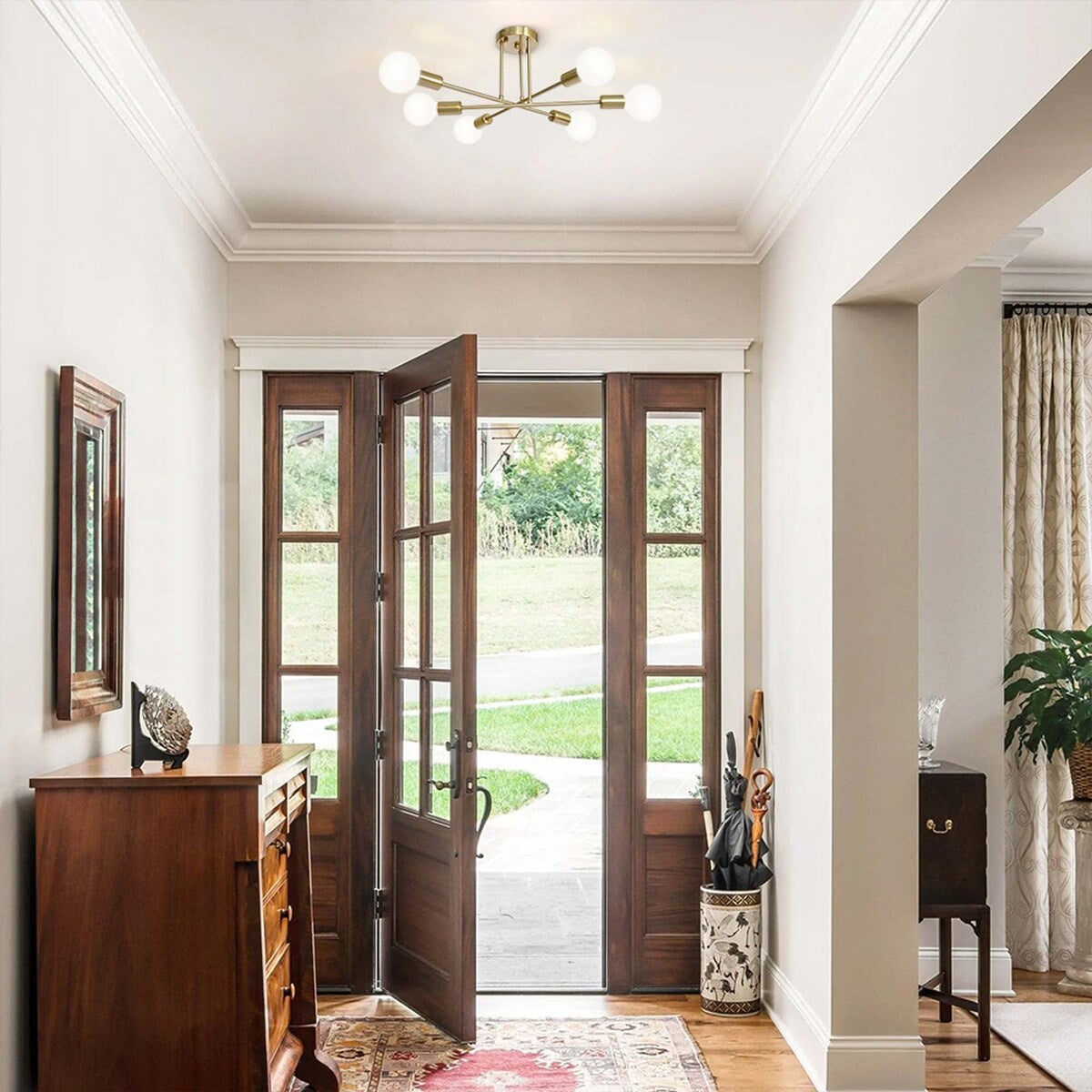 6 - Light Modern Metal 23.62'' Sputnik Semi-Flush Mount Ceiling Light