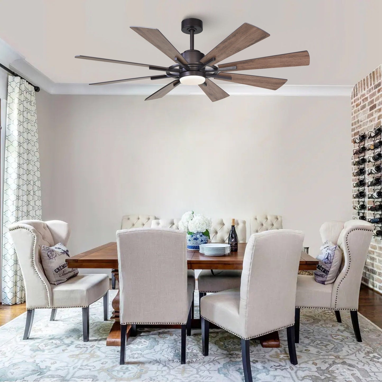 Ventilateur de plafond à LED intégré Parrot Uncle 60 Farmhouse avec lumière et télécommande