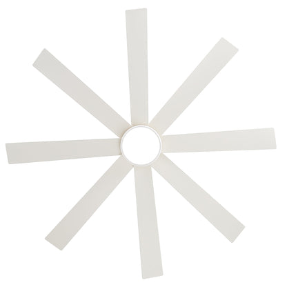 Ventilateur de plafond LED noir à 8 pales de 65 pouces avec éclairage et télécommande