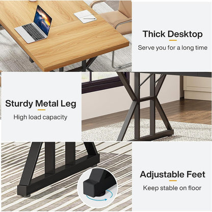 Bureau exécutif de 70,8 pouces, grand poste de travail informatique