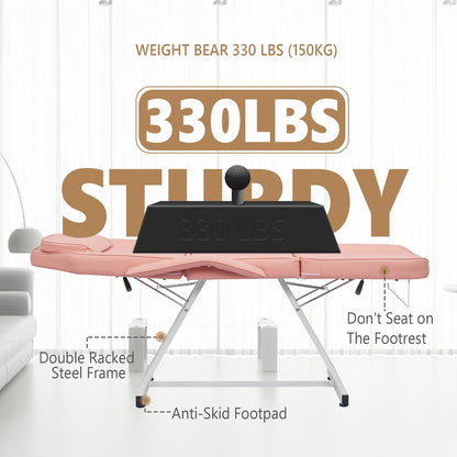 Chaise de massage réglable pour salon de beauté, spa, tatouage, avec tabouret